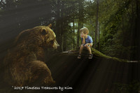 "A boy and a bear"
