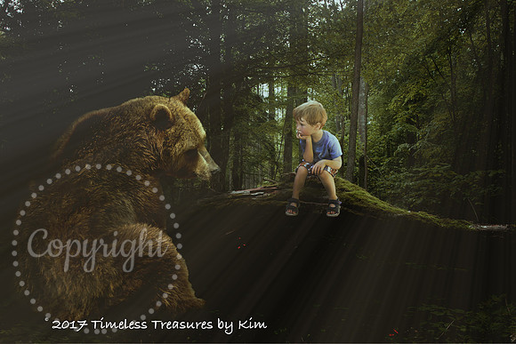 "A boy and a bear"